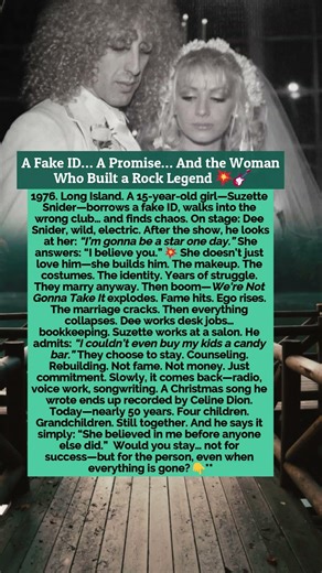 A Fake ID… A Promise… And the Woman Who Built a Rock Legend 💥🎸