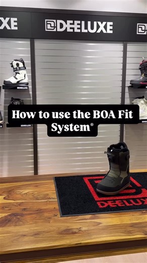 How to use the @boafitsystem To open: • Pull up the BOA® dials to open. • Open the boot fully and then push in the front BOA® dial to enable the coiler function. To close: • Open it again. • Push in both dials and turn for precision fit. You are ready to ride. #deeluxeboots #snowboardingisourID | Deeluxe Snowboardboots