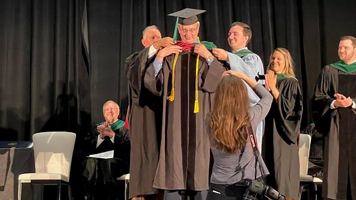 Now, the hard part: After graduating from med school at 62, he'll start 3-year residency