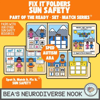 Sun Safety File Folder Games Autism | Errorless Activities SPED