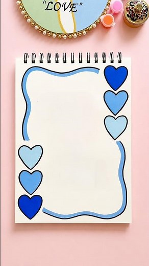Easy Blue💙 Heart Border Design✨ #frontpage #shortsvideo