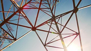 Sky High Power Electricity Pylon and High Voltage Lines