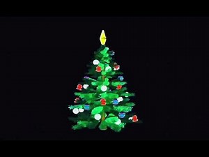 Low quality christmas tree rotating to christmas music