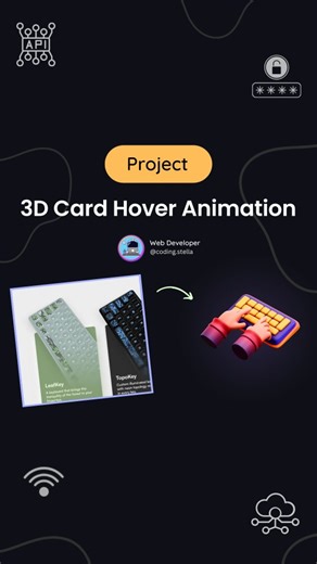 Stella • Coding • HTML • CSS • JAVASCRIPT on Instagram: "3D Animation Product Card Hover using HTML CSS JS 🤯😱 Crazy Animated Keyboard Card 😱😰 💬 Comment “Hover" for source code [for my followers] !! FOLLOW US TO LEARN CODING !! Follow for more @coding.stella 💙 Tags Your Friends 😉 Don’t forget Like ♥️ and share 💬 Save for future references 📖 If you found this content useful, please tap the ♥️ icon and give me a follow. I would