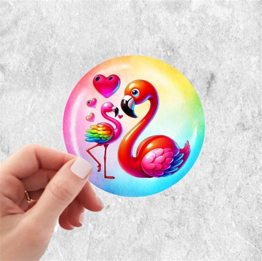 Flamingo Love Stickers, Various Sizes, Choice of Matte or Glossy Finish, - Etsy