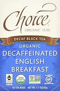 Choice Organics - Organic Decaffeinated English Breakfast Tea (1 Pack) - Fair Trade - Compostable - 16 Organic Black Tea Bags