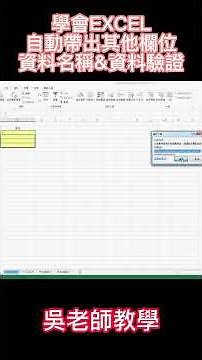 Learn how to automatically populate data names and verification codes from other fields in Excel 01