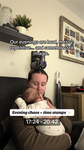 Evening routine: First feed Cooking mid-feed Another feed Bath time Bedtime …while my toddler provides full live commentary. Nothing is calm. Nothing runs on time. But everyone ends the night fed, warm, and loved. And I think that counts for something 🤍 #eveningvlog #raisingkids #tiredmom #parenting #honestmotherhood