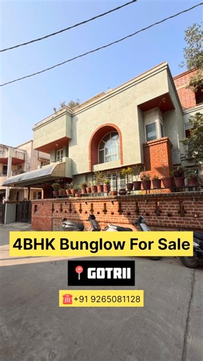 Property Mate | Vadodara on Instagram: "🚨*Furnished 4Bhk Bungalow For Sale At Gotri Vadodara* 🚨 *Furnished 4Bhk Duplex For Sale At Gotri Vadodara* 🚨 Code :- 29 Furnished 4Bhk Duplex Peaceful Place ! Residential Place With Natural Environment! —————————— 👉🏻Villa . INFO👈🏻 *Units Available* Bedroom:- 4 Washroom :- 4 Hall :- 2 Plot Area :- 2319Sqft Construction Area :- 3600Sqft Location:- Gotrii , Vadodara -—————————— *Key Highlights* •Semi-Exposed Brick Elevation •Solar Panel Installed •Cove
