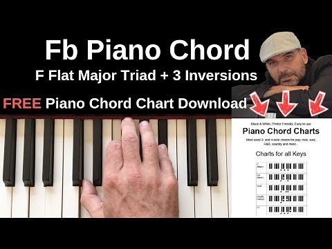 Fb Piano Chord | F Flat Major + Inversions Tutorial + FREE Chord Chart