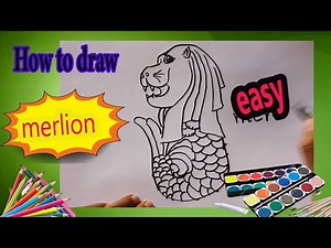 How to draw Singapore Merlion,how to draw merlion easy,how to draw merlion step by step easy