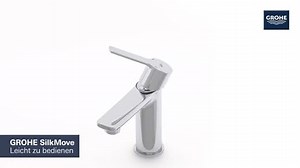 GROHE Lineare - Einhand- Waschtischarmatur (wassersparend, XS-Size, schnelle Befestigung, mit Temperaturbegrenzer, flexible Anschlussschläuche), chrom, 23791001
