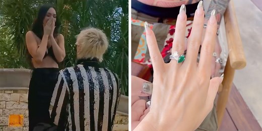 Megan Fox's Emerald and Diamond Engagement Ring From Machine Gun Kelly Is Stunning and Personal