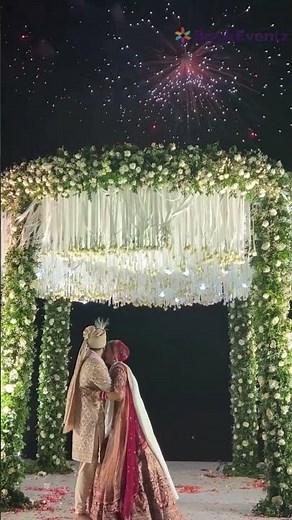 Cold Fire & Florals: A Dreamy Wedding Stage Setup✨