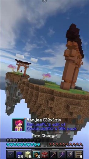 Best texture pack Banjee 32x #minecraft #pvp #gameplay #gamer #gaming #shorts #youtubeshort