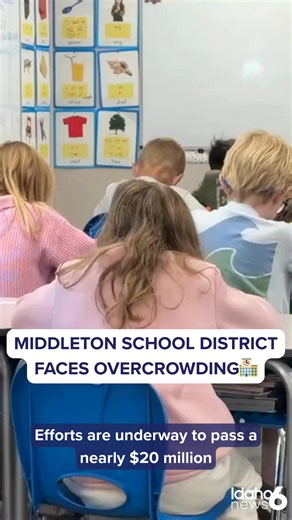The Middleton School District is facing challenges as student enrollment continues to rise, leading to overcrowded classrooms at local schools. Heights Elementary, which is at 145% capacity this year, has expressed concerns about increasing student numbers. Our Canyon County neighborhood reporter Leslie Solis has the full story https://www.kivitv.com/canyon-county/middleton-school-district-faces-overcrowding-challenges-proposed-19-9-million-bond-for-new-school #IdahoNews6 #NeighborhoodNews #Cany