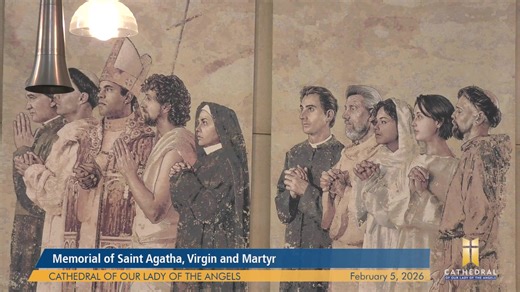Today, we remember Saint Agatha. Born in Catania, Sicily. She was a noblewoman who rejected the advances of the pagan consul Quintianus. She eventually endured much suffering, torture, and eventually, martyrdom. We are grateful for your prayerful support: https://www.osvhub.com/olacathedral/funds | Cathedral of Our Lady of the Angels
