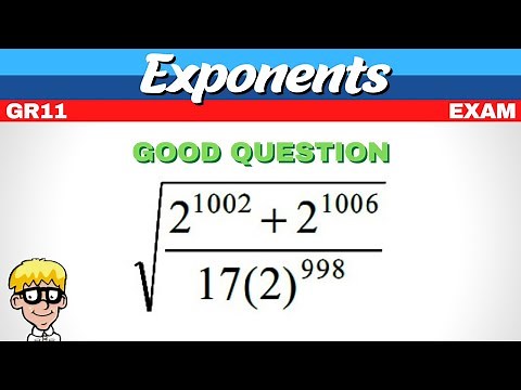 Exponents Grade 11 Exam Question