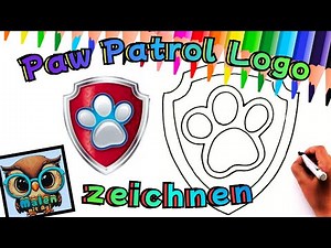 How to draw the Paw Patrol logo ❄️ easy drawing for kids