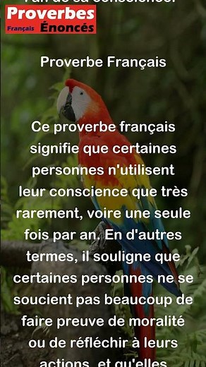 Proverbe Français - On peut user une fois l'an de sa conscience. #shorts
