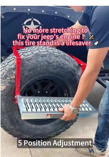 We love this awesome tool for the truck! This folding step stool is made to fit around tires and be stood on ease during maintenance events. It also help when connecting or disconnecting your 5th wheel hitch or goose box. #yzona #tiktokshop #carrepair #truckaccesories #foldingstep