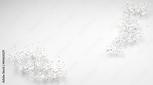 Map of Malaysia - Asia | 3d Rendering, fall down of little bricks - White and Flag colors