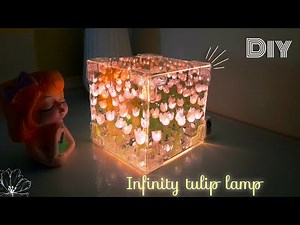 DIY Tulip Infinity Lamp🌷 | Step by Step Tutorial | Unique Home Decor & Mood Lighting Idea✨️