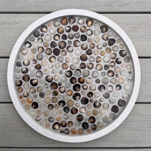 Seashell Resin Tray: Coastal Nautical Home Decor, 15" Beach Art - Etsy Canada