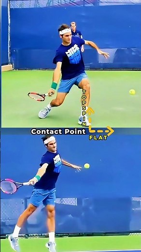 Top Spin vs Flat Shot - Slow-Motion Comparison - Roger Federer 🎾