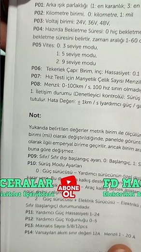 ELECTRIC BICYCLE SCREEN PARAMETER SETTINGS. DETAILED EXPLANATION