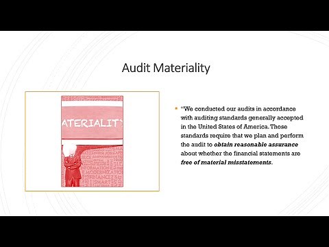 Materiality : Auditing