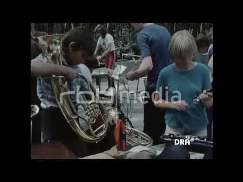 Summer camp of the young East German pioneers at Lake Felix, 1983