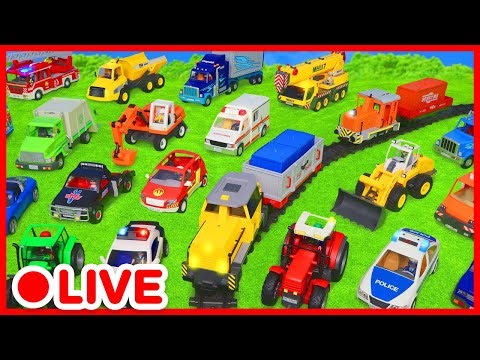 Various Toys : Bus, Plane, Tractor, Fire Truck, Police Car, Toy Excavator 🚘 Video for Kids | Kidibli