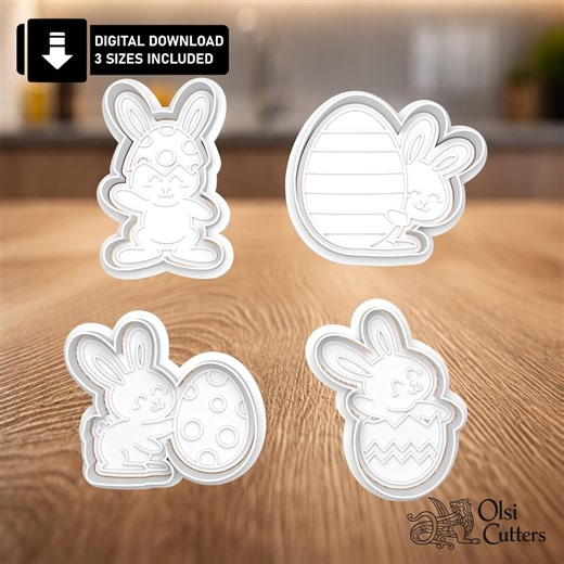 Easter Bunny With Eggs Cookie Cutter STL File for Digital Download - Etsy Canada