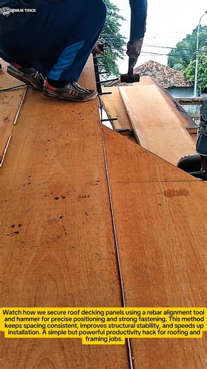 Roof Deck Nailing Hack Using Rebar Alignment Tool 🔨 | Fast & Strong Framing Method