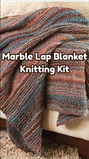 Cuddle up with this Quick and Easy to Knit Marble Lap Blanket Pattern Knitting Kit #shorts