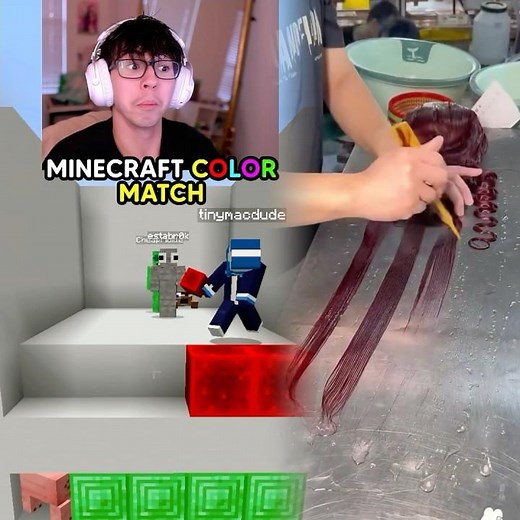 Minecraft Color Match VS CheapPickle CRASHOUT tinymacdude😤🤔🎨 #minecraft #shorts #minecraftshorts