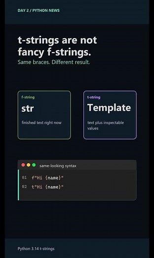 Python 3.14 t-strings Are Not f-strings