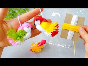 It's so Cute 💖☀️ Super Easy Bird Making Idea with Yarn and Cardboard - You will Love It - DIY Crafts