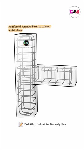 Civil Engineering Book 📖 on Instagram: "Beam-Column Junction with L Bars: Key Details Explained! Learn the reinforcement details of beam-column junctions using L bars! This video highlights the role of L bars in ensuring proper anchorage, load transfer, and structural stability. Perfect for civil engineers and construction enthusiasts! @xohan_09_ #BeamColumnJunction #LBars #ReinforcementDetails #StructuralEngineering #CivilEngineering #RCCDesign #ConstructionEngineering #StructuralStability #Lo