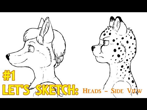 Let's Sketch #1: Anthro/Furry Art, Heads - Side View