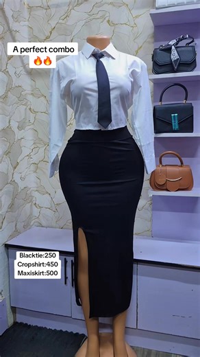 Stylish Outfit Ideas: Black Maxiskirt with White Cropshirt