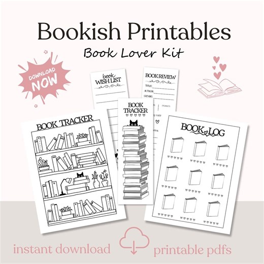 Bookmark Printable Bookshelf Reading Trackers Bookish Bundle Coloring Book Logs Instant Download DIY Print and Cut Digital Bookmarks - Etsy