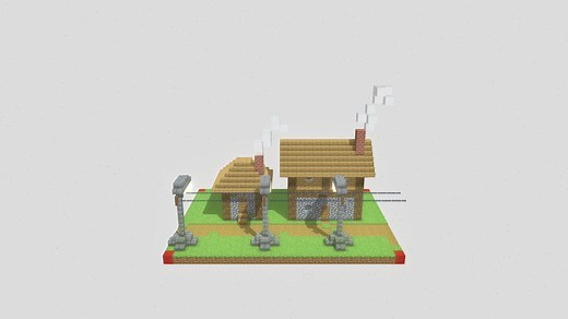 Minecraft village houses with - Download Free 3D model by erwennn (@kolanuch12374)