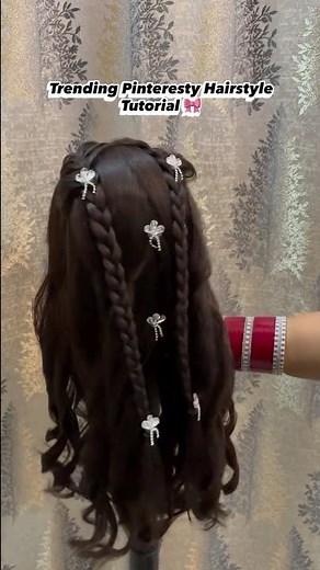 Cute pinterest hairstyle 🎀 🦋 #faridabadhairstylist #pinteresthair