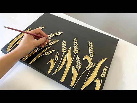 Wheat field Landscape Step by Step Texture Painting | Vanoushe Art Tutorial