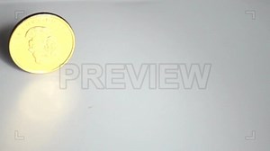 Gold Coin Spinning Stock Video