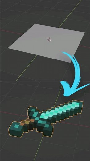 Minecraft Diamond Sword 3D model using Blender for free download #minecraft #blender #cgian