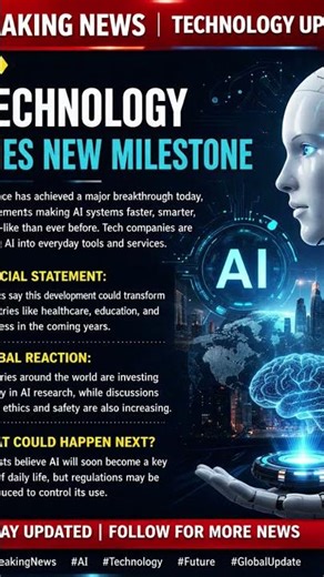 📍 AI Technology Reaches New Milestone #BreakingNews #AI #Technology #Future #GlobalUpdate