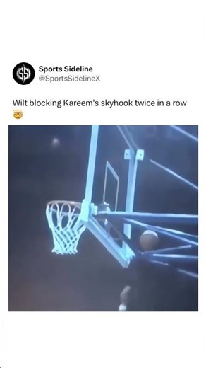 Wilt blocked Kareem's skyhook twice in a row 🤯